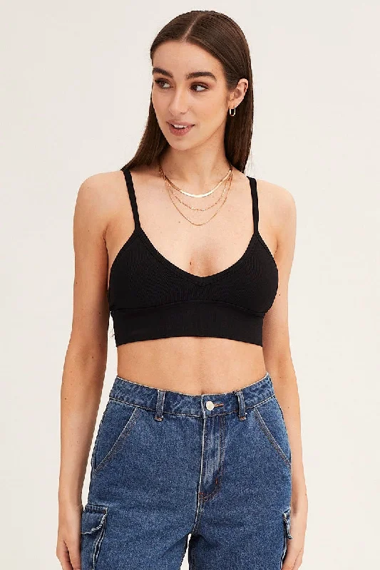 Black Crop Top Seamless