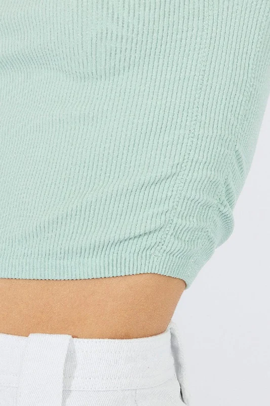 Green Top Short Sleeve Seamless