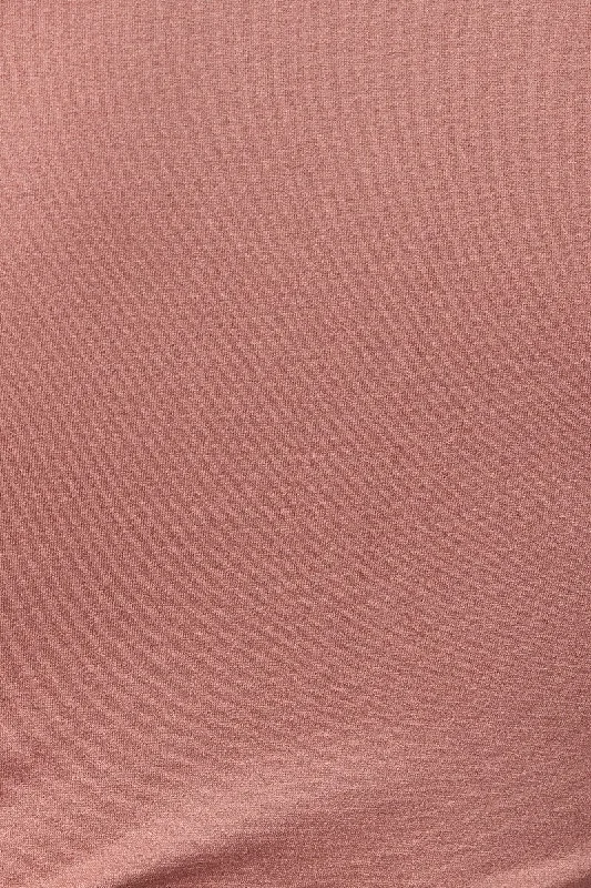 Pink Bodysuit Long Sleeve Square Neck Seamless