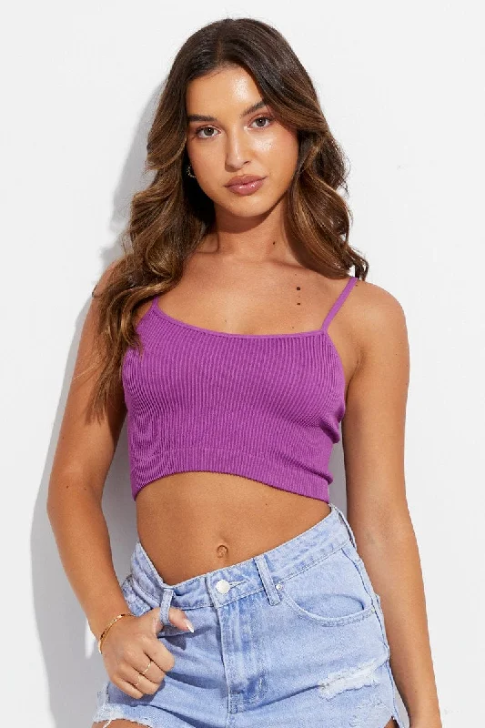 Purple Singlet Top Seamless