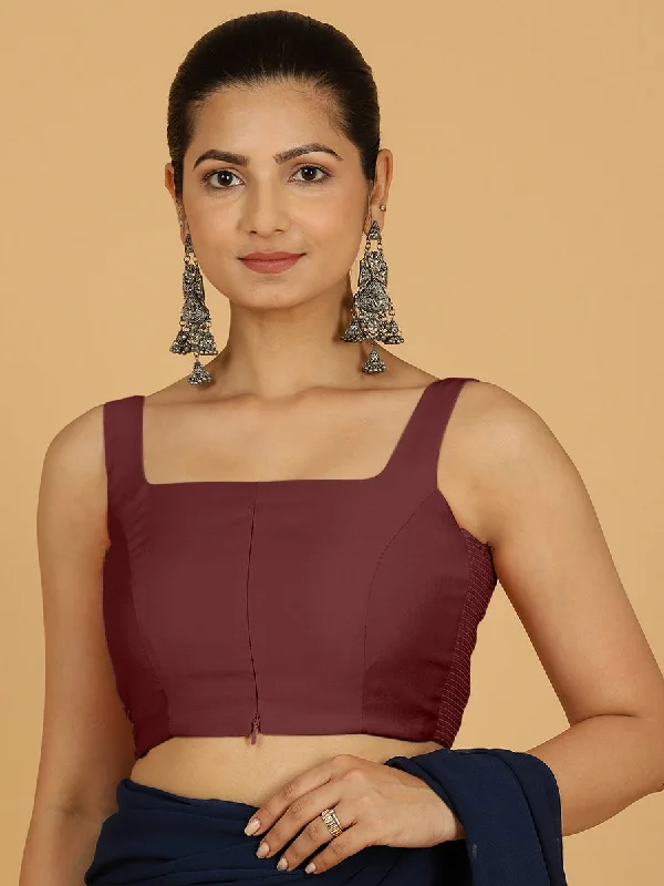 Nirma x Rozaana |  Saree Blouse in Deep Maroon