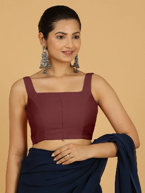 Nirma x Rozaana |  Saree Blouse in Deep Maroon