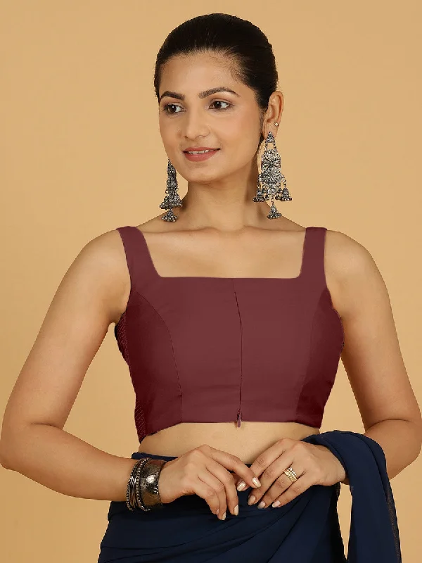 Nirma x Rozaana |  Saree Blouse in Deep Maroon