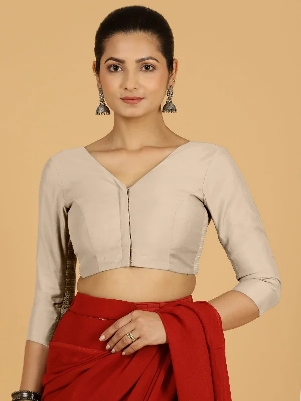 Alia x Rozaana |  Saree Blouse in Oyster Grey