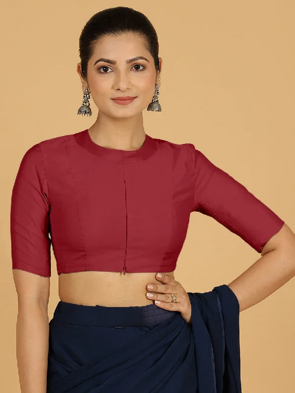 Farida x Rozaana | Regular Sleeves Saree Blouse in Scarlet Red