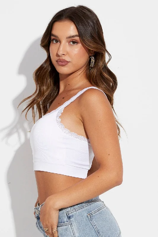 White Bralette Top Seamless