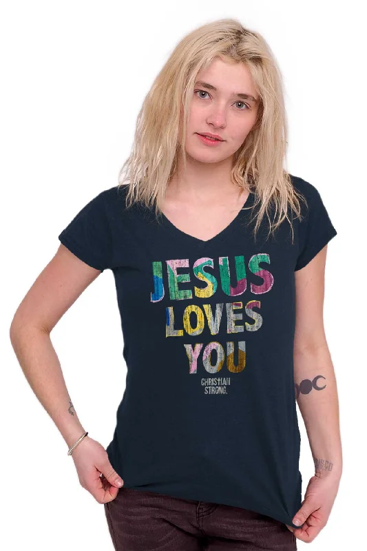 Loves You Junior Fit V-Neck T-Shirt