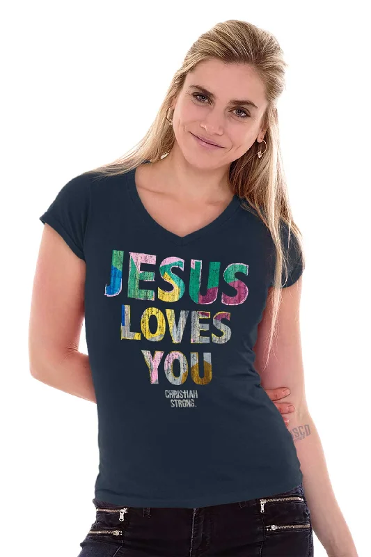 Loves You Junior Fit V-Neck T-Shirt