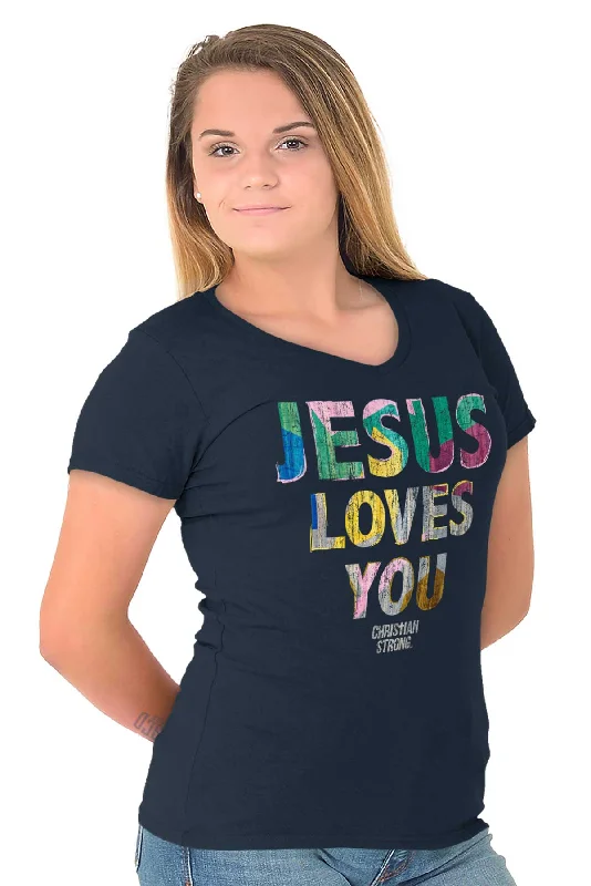 Loves You Junior Fit V-Neck T-Shirt