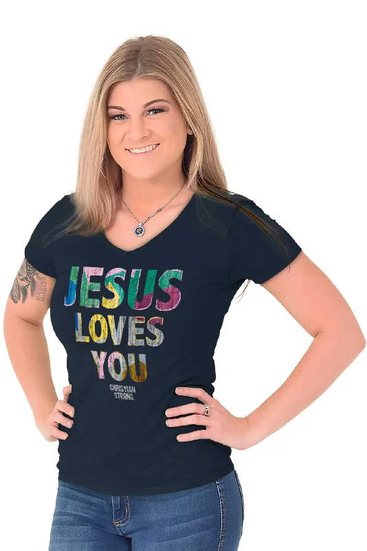 Loves You Junior Fit V-Neck T-Shirt