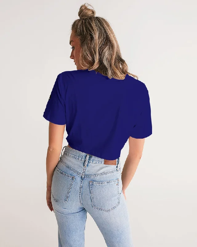 BLUE SEA Women's Twist-Front Cropped Tee