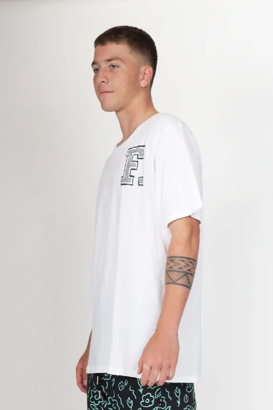 Federation Mens Staple Tee Big F White