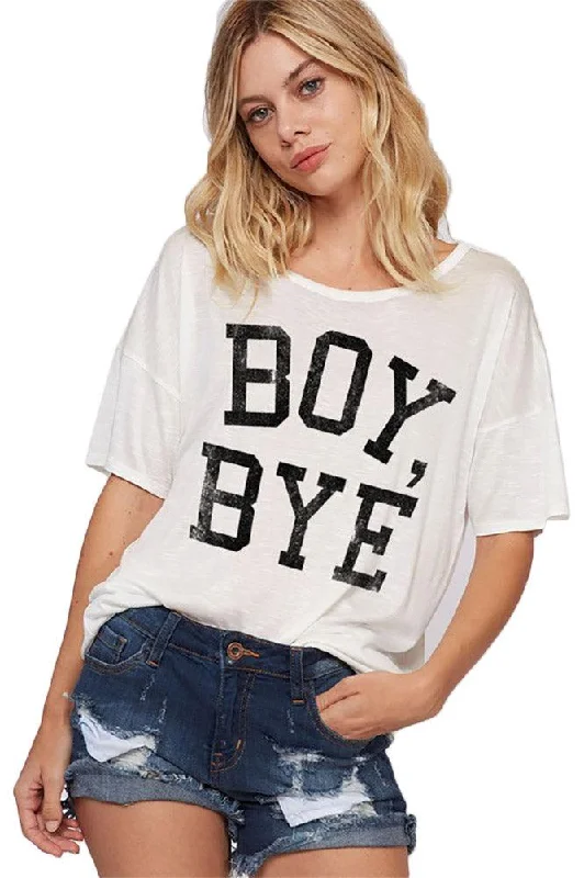 Women's ""Boy Bye"" White Graphic T-Shirt