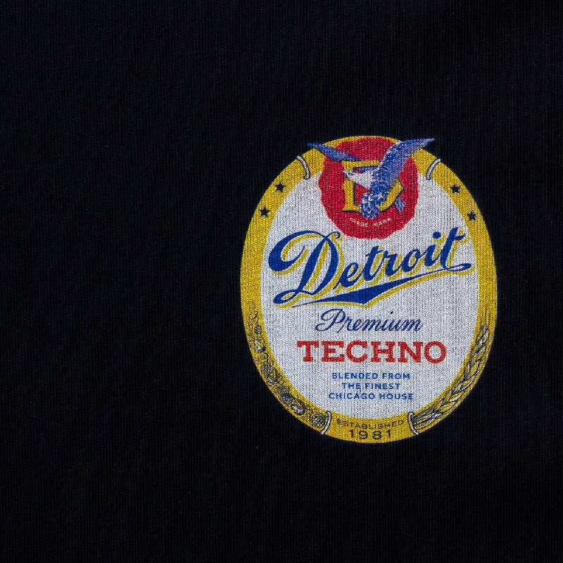 Detroit Premium Techno Back Print - Tshirt - Black