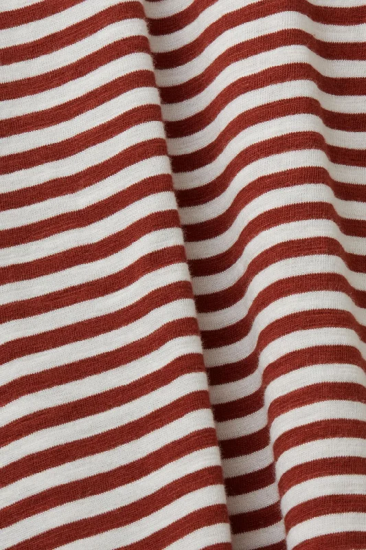 Esprit 3/4 Sleeve Striped Cotton T-Shirt