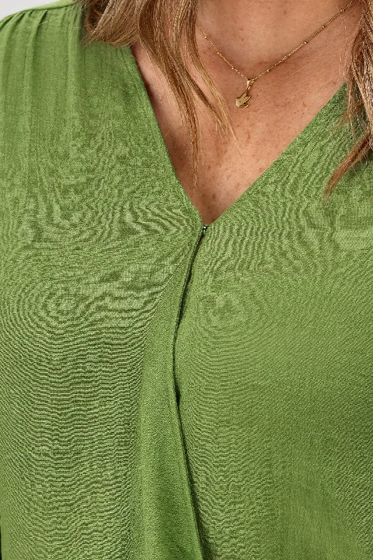 Gloss by Shine On Laina Wrap Front Blouse Green