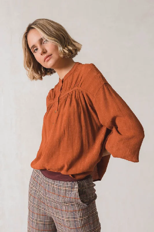 Indi & Cold Gathered Yoke Blouse