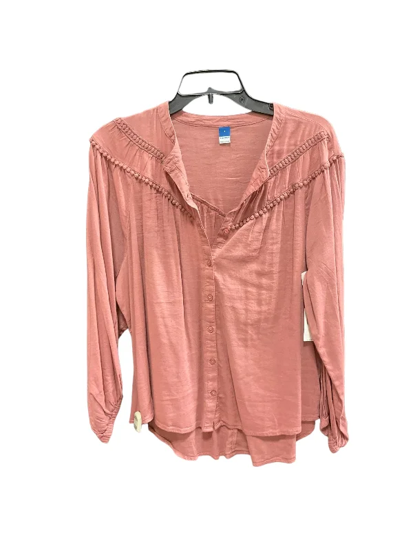 Mauve Blouse Long Sleeve Old Navy, Size S