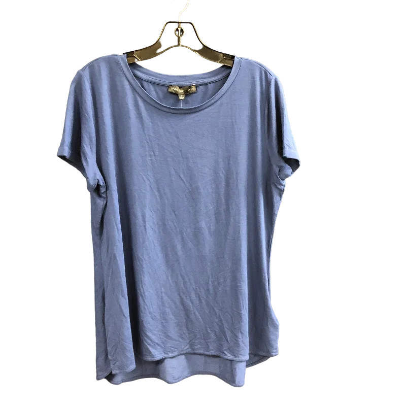 Navy Top Short Sleeve Joan Vass, Size M