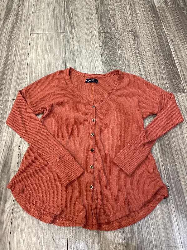 Red Blouse Long Sleeve Abercrombie And Fitch, Size S