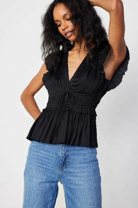 Mara Pleated Sleeveless Blouse