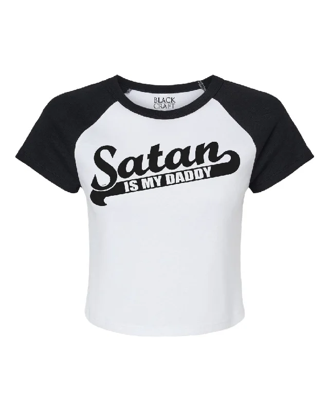 Satan Is My Daddy - Women's Micro Rib Raglan Baby Tee