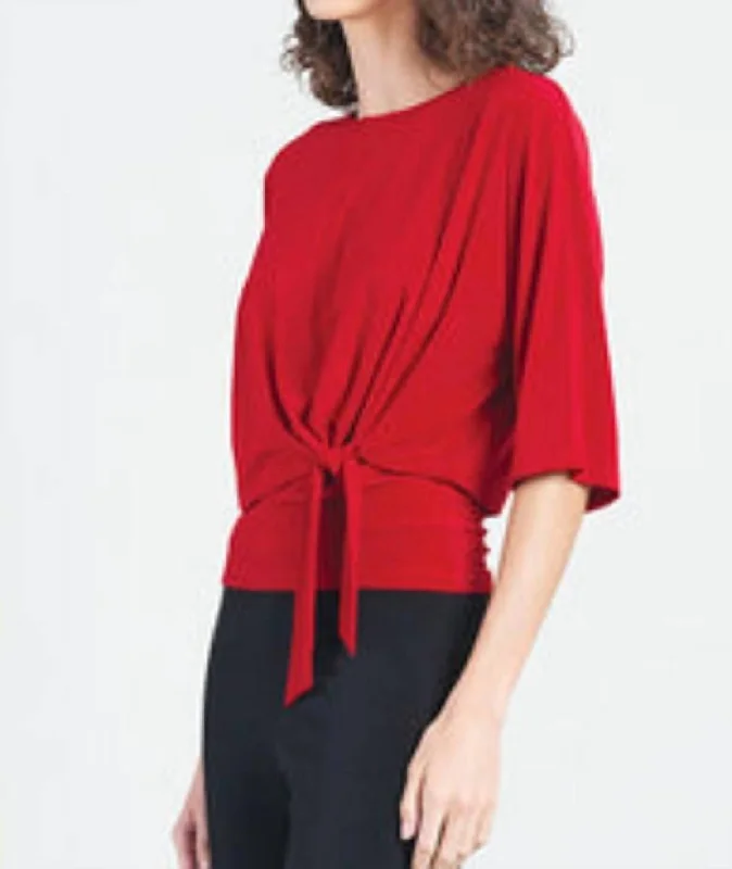 Side Tie Top In Red