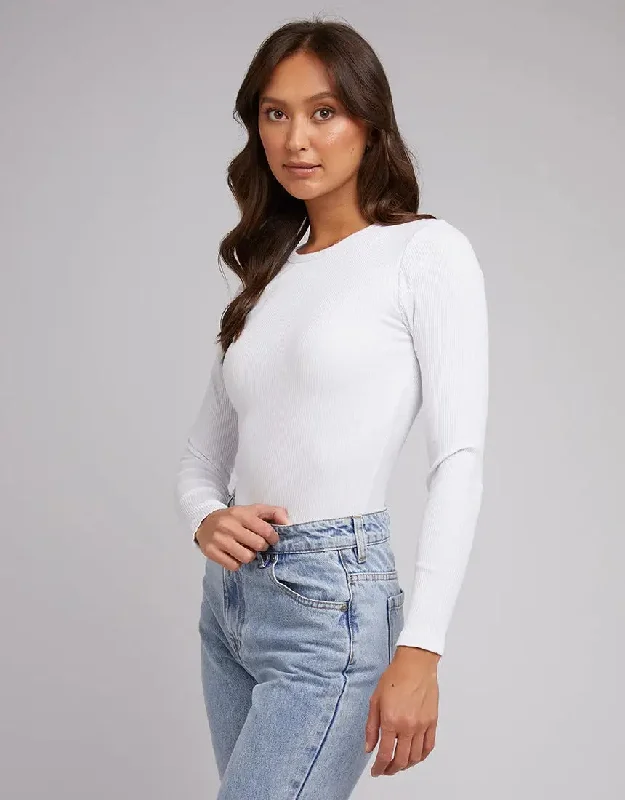 Silent Theory Rib Long Sleeve White