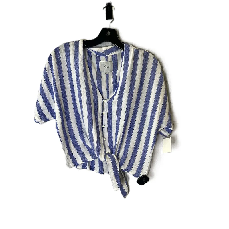 Striped Pattern Top Short Sleeve By Rails, Size: S