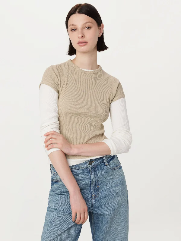 The Shrunken Cropped T-Shirt in Light Beige