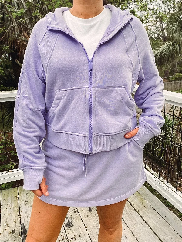 Stylish Leisure Lavender Fog Hoodie