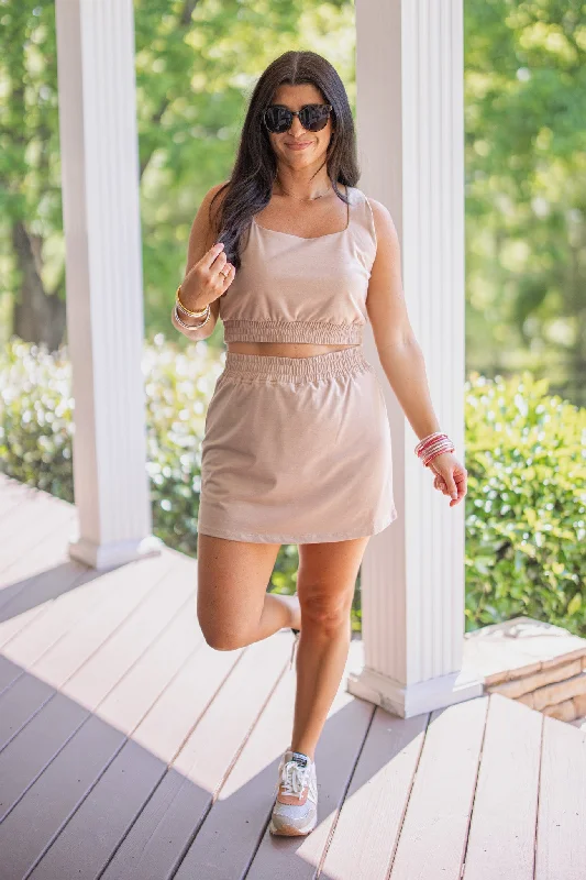 Island Hopping Taupe Skort Set