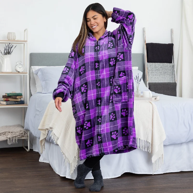 Super Cozy&trade; Premium Full Zip Wearable Hoodie Blanket