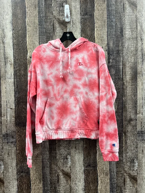 Athletic Sweatshirt Hoodie By Champion In Tie Dye Print, Size: S