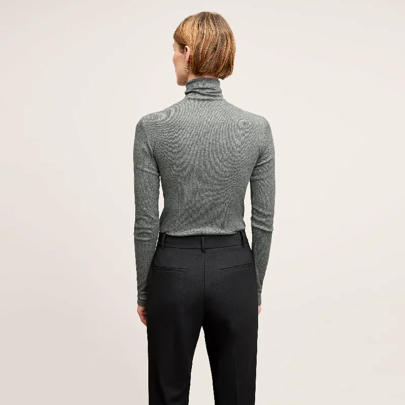 Axam Turtleneck - Organic Ribbed Pima Cotton :: Charcoal