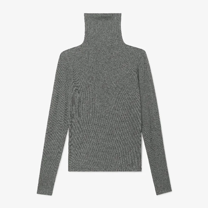 Axam Turtleneck - Organic Ribbed Pima Cotton :: Charcoal