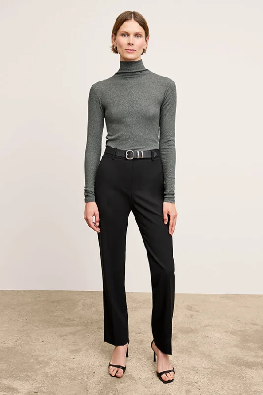 Axam Turtleneck - Organic Ribbed Pima Cotton :: Charcoal