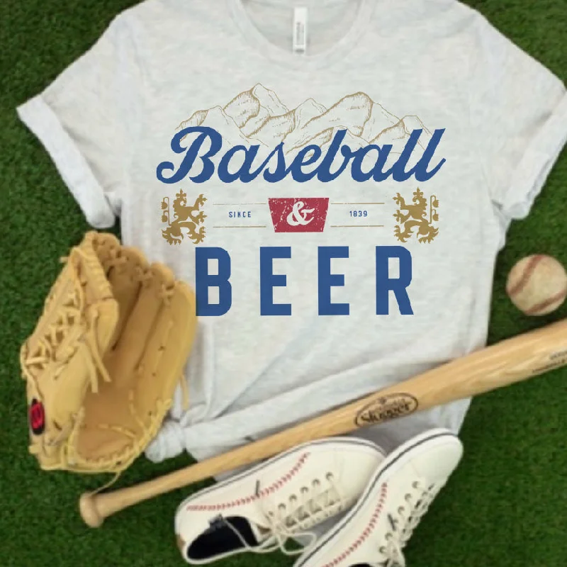 Baseball and beer tee