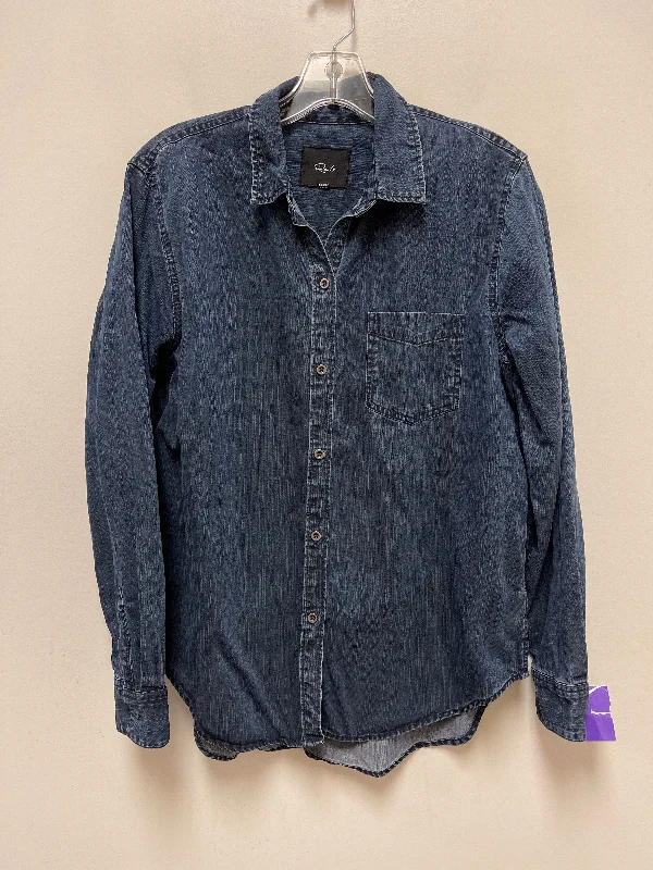 Blue Denim Blouse Long Sleeve Rails, Size M