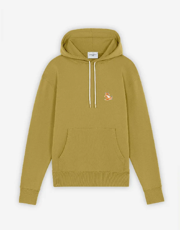 UNISEX CHILLAX FOX PATCH CLASSIC HOODIE LIGHT KHAKI