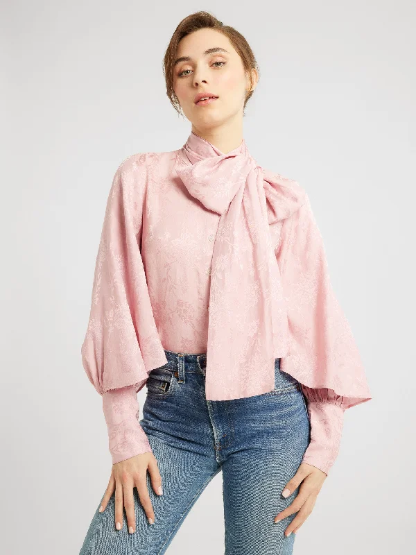 Gigi Top in Pink Jacquard