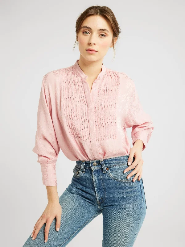 Keaton Top in Pink Jacquard