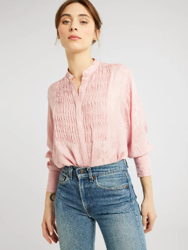 Keaton Top in Pink Jacquard