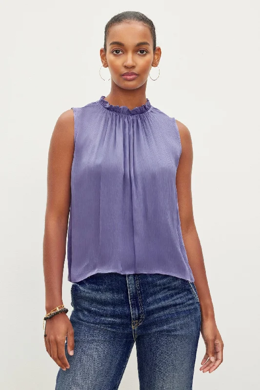 KIANA RUFFLE NECK TANK TOP