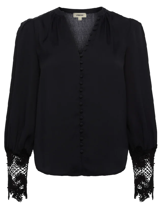 L'Agence Ava Lace Cuff Blouse