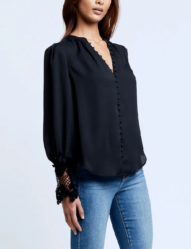 L'Agence Ava Lace Cuff Blouse