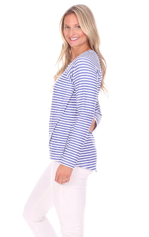 McKenna Crew Neck in Bright Blue Stripe