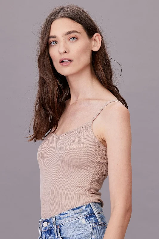 Lia Ribbed Cami - Nude