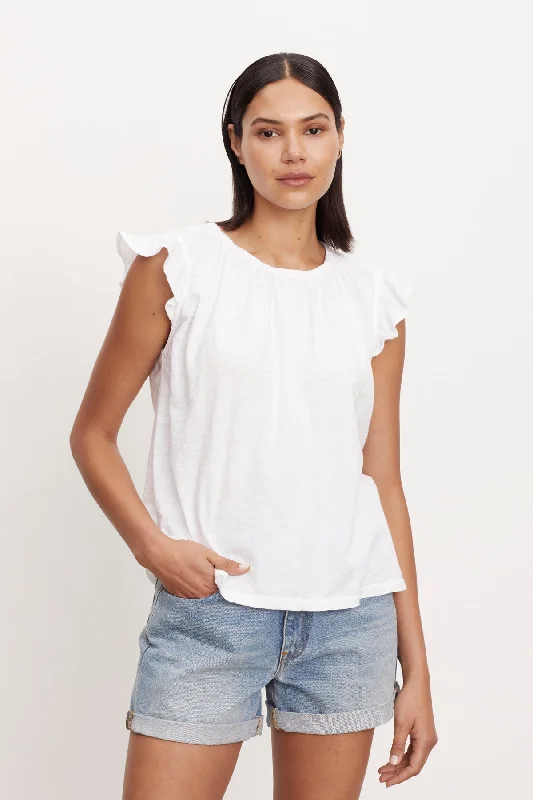 STACY RUFFLE SLEEVE TANK