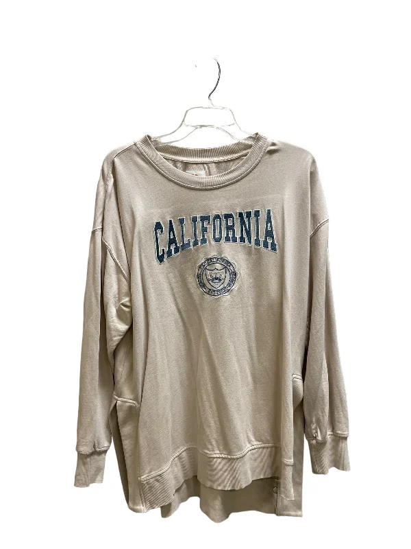 Sweatshirt Crewneck By C And C In Tan, Size: L